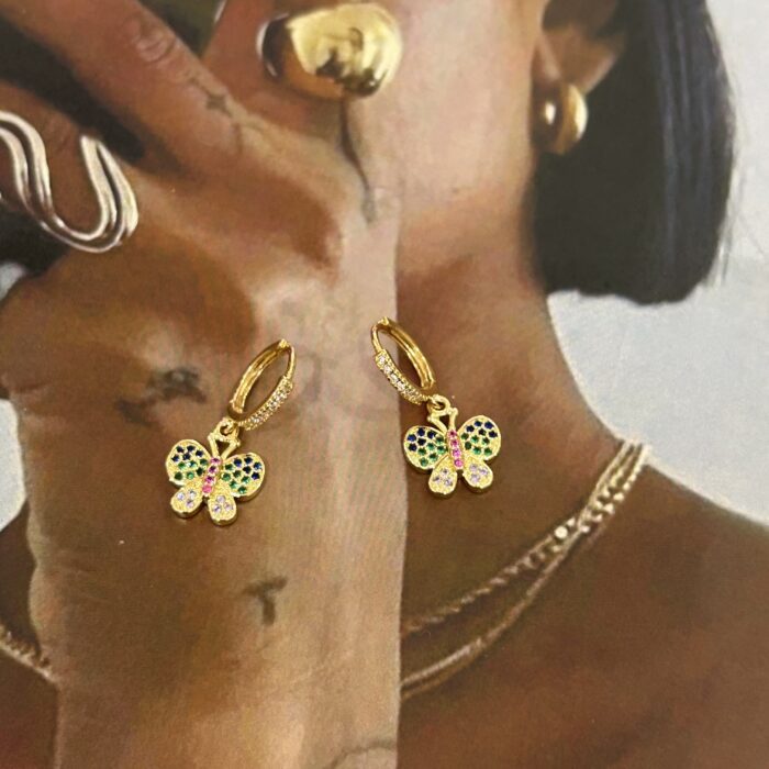 COLOR BUTTERFLY EARRINGS