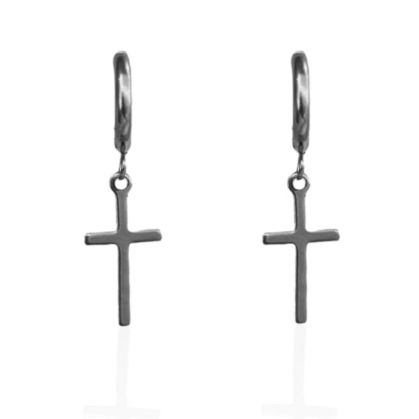 BASIC SILVER CROSS EARRINGS