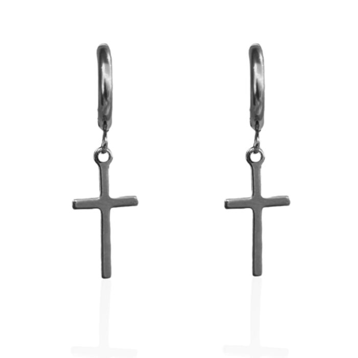 BASIC SILVER CROSS EARRINGS