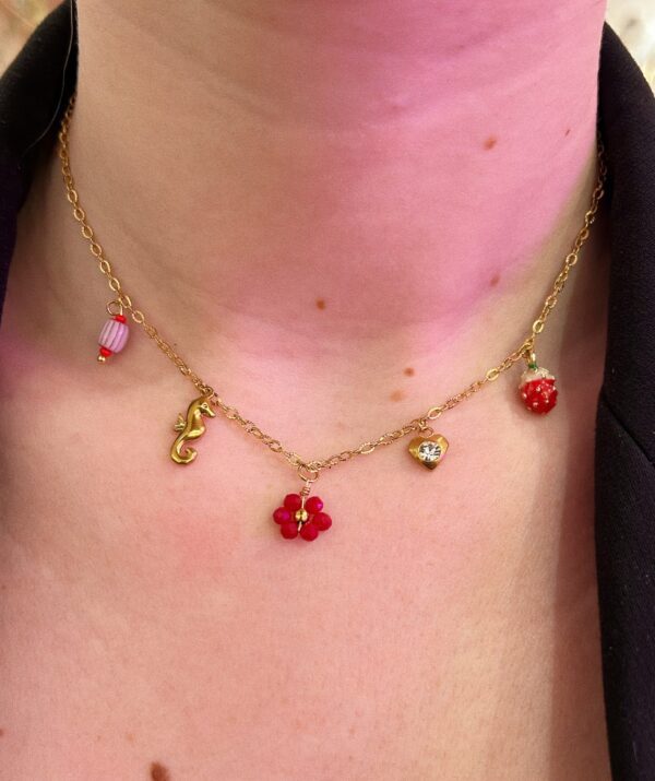 ABY RED CHARM NECKLACE - Image 2