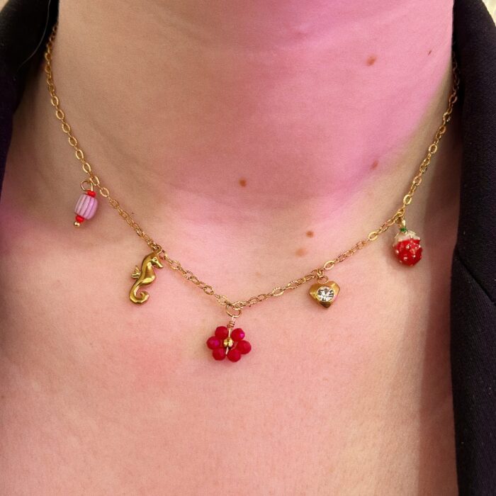 MINI RED CHARM NECKLACE