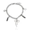 SILVER BOW CHARM BRACELET