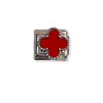 SILVER&RED CROSS ITALIAN CHARM