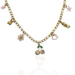 PINK CHERRY CHARM NECKLACE