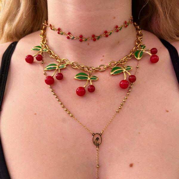 BIG CHERRY SALAD CHARM NECKLACE - Image 2
