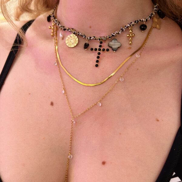 BLACKY CROSS CHARM NECKLACE - Image 2