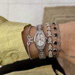 SILVER&WHITE EMERALD WATCH