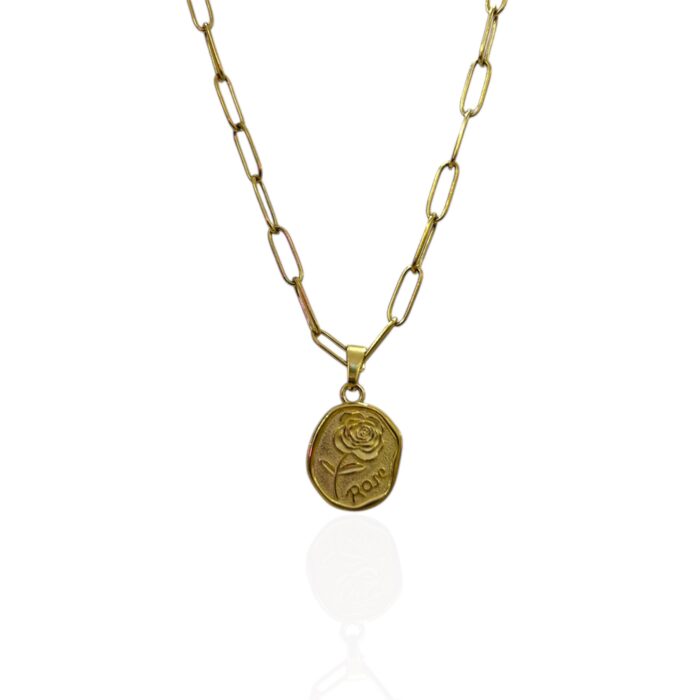 ROSE DISK NECKLACE