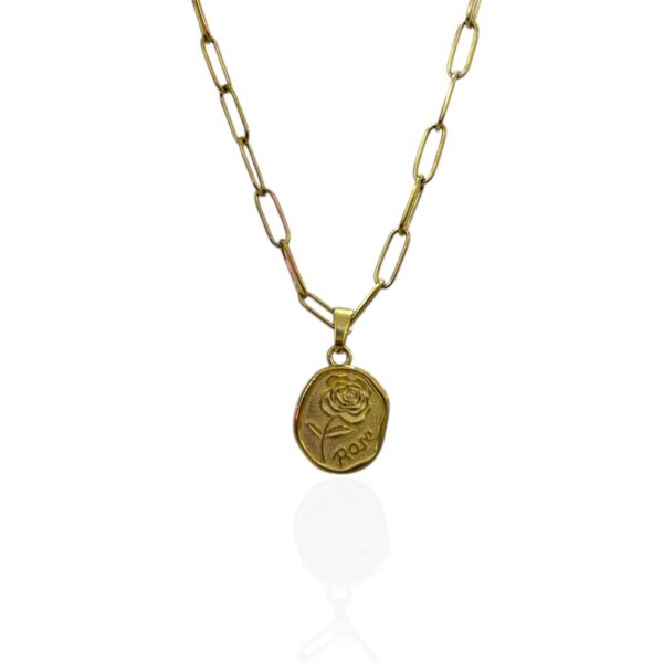 ROSE DISK NECKLACE - Image 1