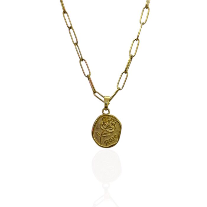 ROSE DISK NECKLACE