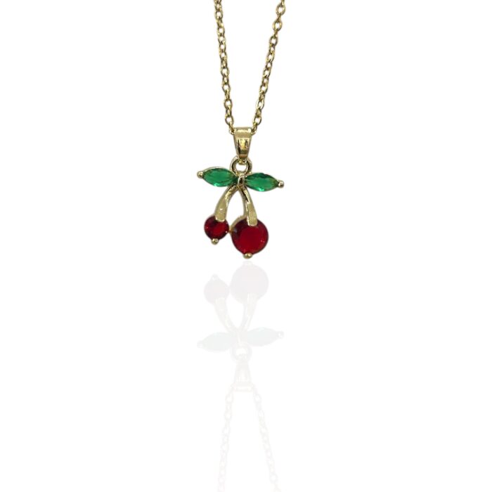 RED SPARKLING CHERRY NECKLACE