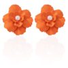 BALI ORANGE FLOWER EARRINGS