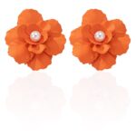 BALI ORANGE FLOWER EARRINGS