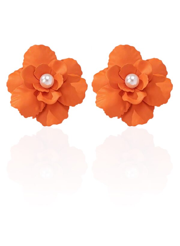 BALI ORANGE FLOWER EARRINGS