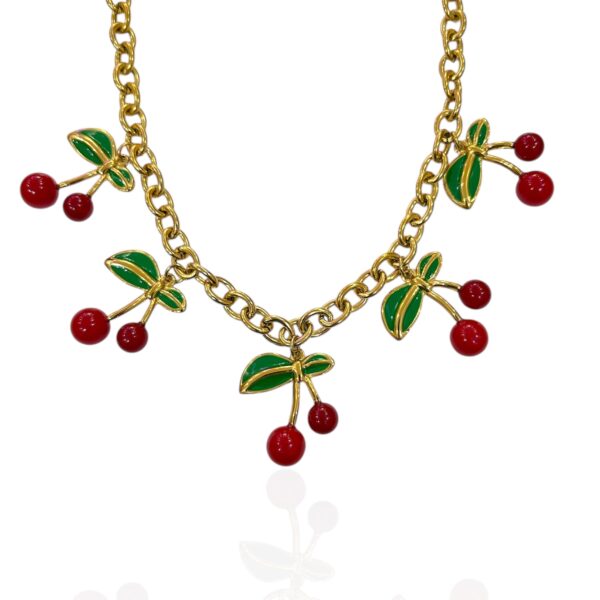 BIG CHERRY SALAD CHARM NECKLACE