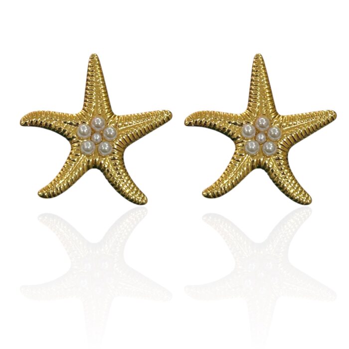 PEARL STAR FISH EARRINGS