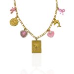 PINK KISS CHARM NECKLACE