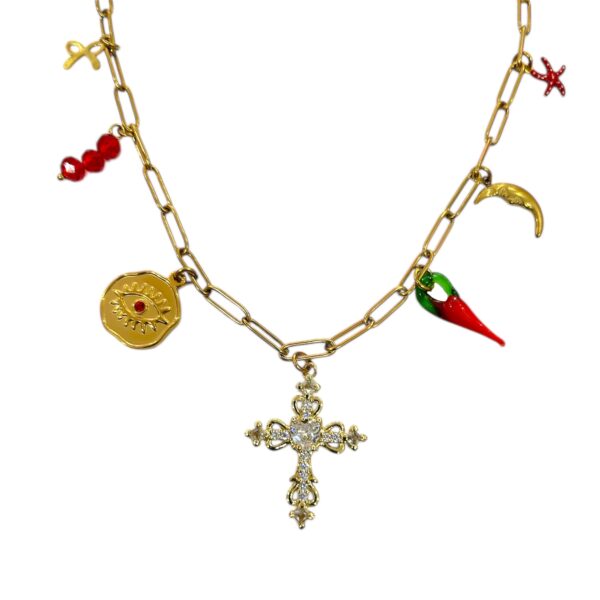 AURA RED CHARM NECKLACE