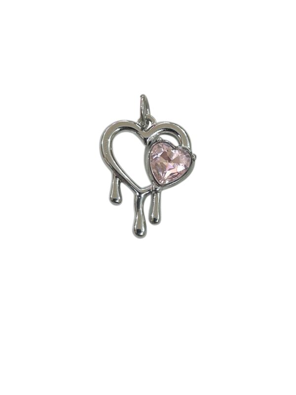 PINKY SILVER HEART CHARM 3,3CM