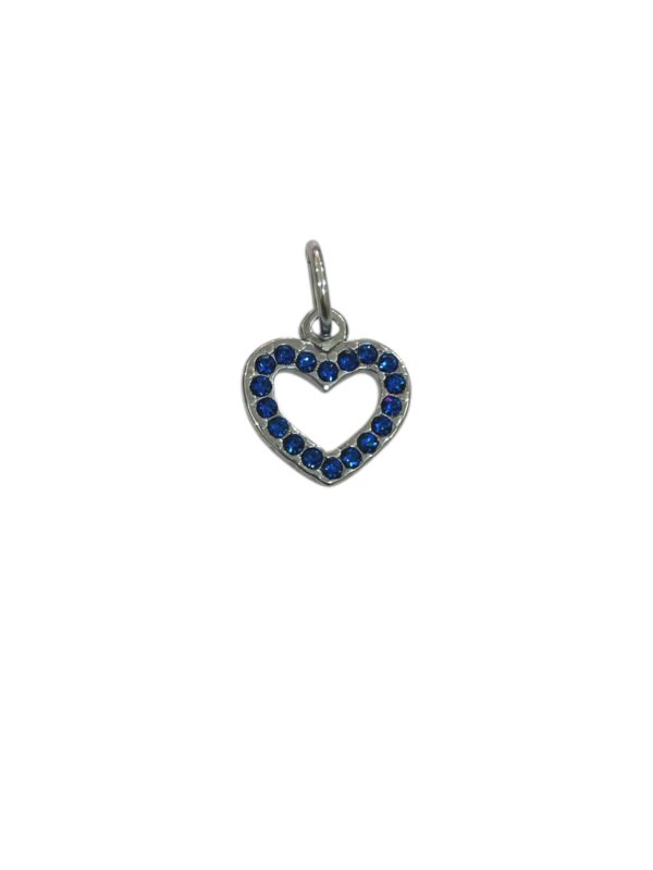 SPARKLE BLUE HEART CHARM 1,6CM