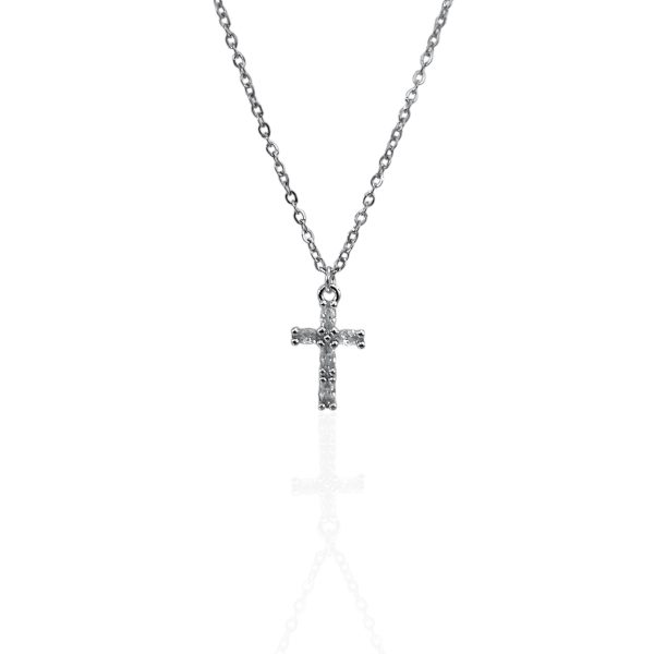 MINI MAGENT CROSS NECKLACE - Image 2