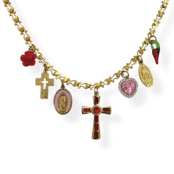 PINKY MIX CHARM NECKLACE
