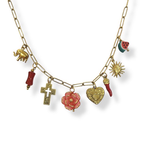 RED PADESY WATERMELON CHARM NECKLACE