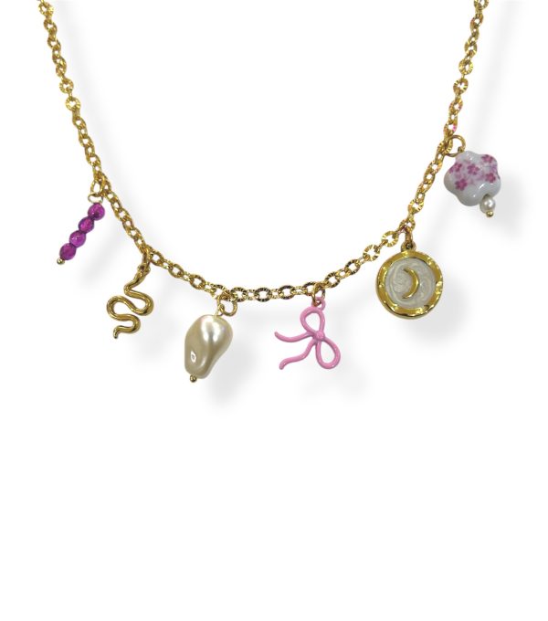 PINKY MOOD CHARM NECKLACE