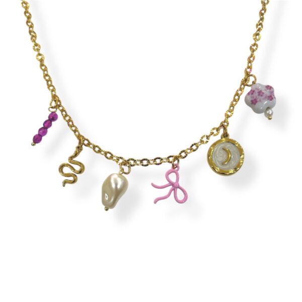 PINKY MOOD CHARM NECKLACE - Image 1