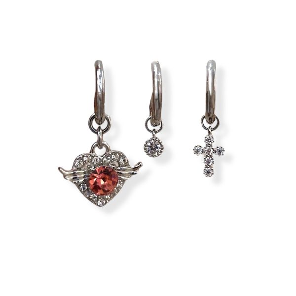PINK HEART SET EARRINGS