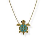 BABY BLUE TURTLE NECKLACE