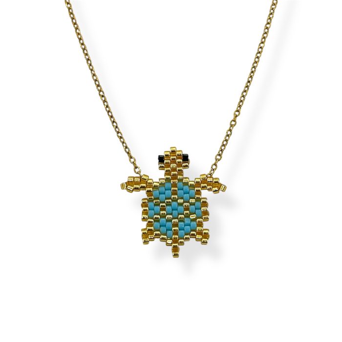 BABY BLUE TURTLE NECKLACE