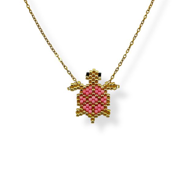 BABY PINK TURTLE NECKLACE
