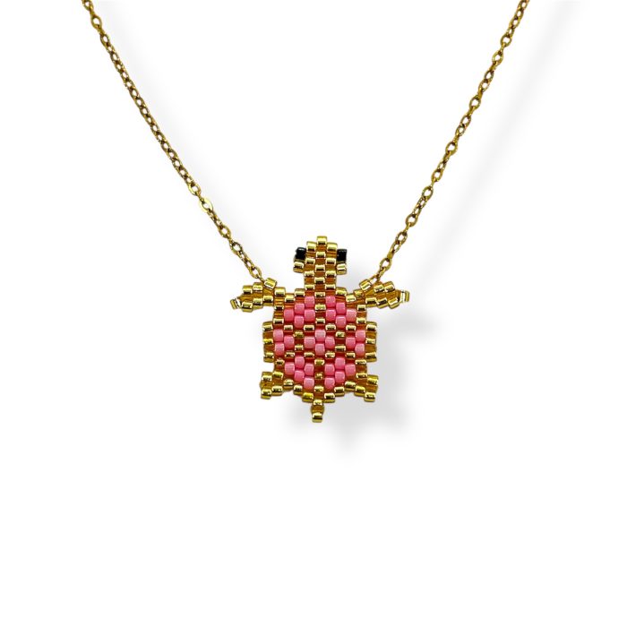 BABY PINK TURTLE NECKLACE