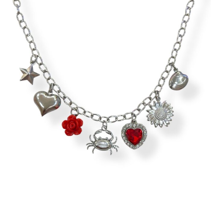 SILVER TIDE OF LOVE CHARM NECKLACE