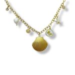 WHITE STONE CHARM NECKLACE