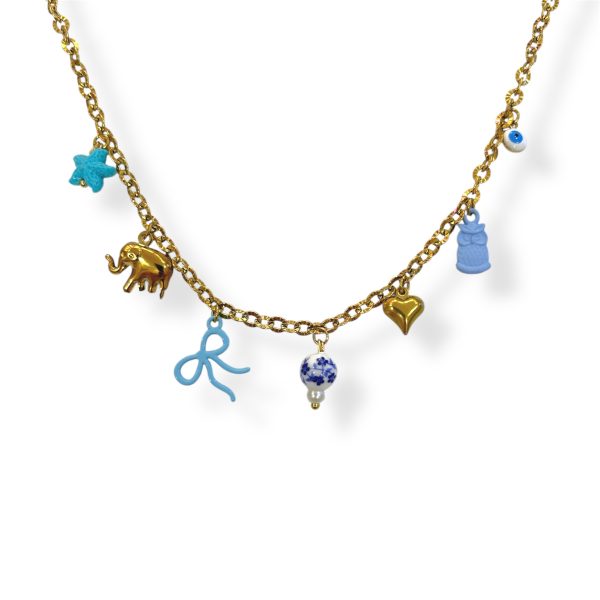 BLUE MOOD CHARM NECKLACE