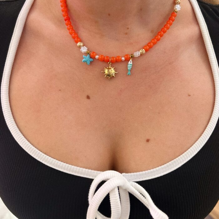 SUNNY ORANGE CHARM NECKLACE
