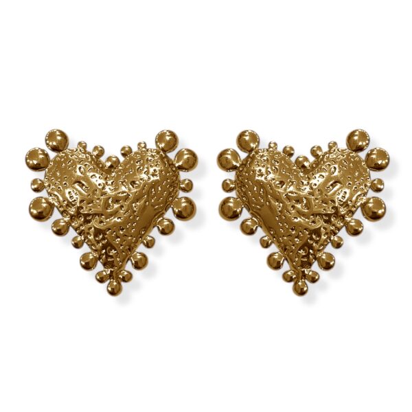 BUBBLE HEART EARRINGS - Image 1