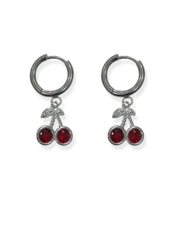 SILVER CHERRYS EARRINGS - Image 2