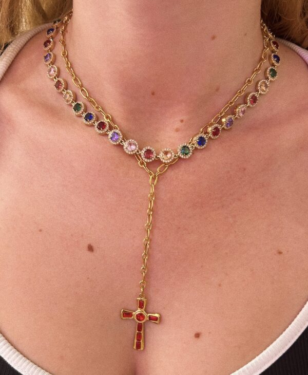 ZANA CROSS TIE NECKLACE - Image 2