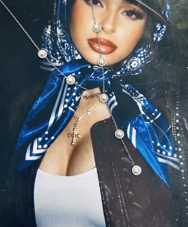 ABBY PEARL TIE CHAIN NECKLACE - Image 2