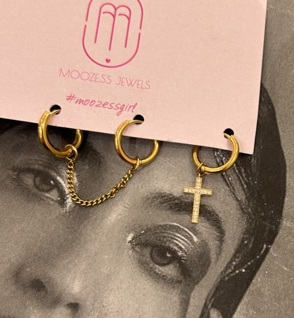 GOLD CROSS SET EARRINGS - Image 2