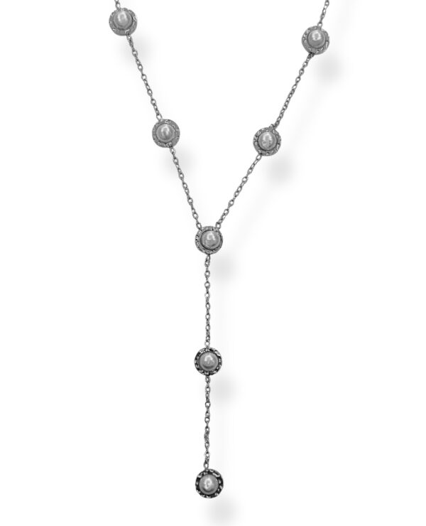ABBY PEARL TIE CHAIN NECKLACE - Image 1