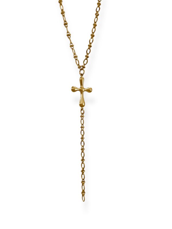 BUBBLE CROSS TIE CHAIN NECKLACE - Image 1