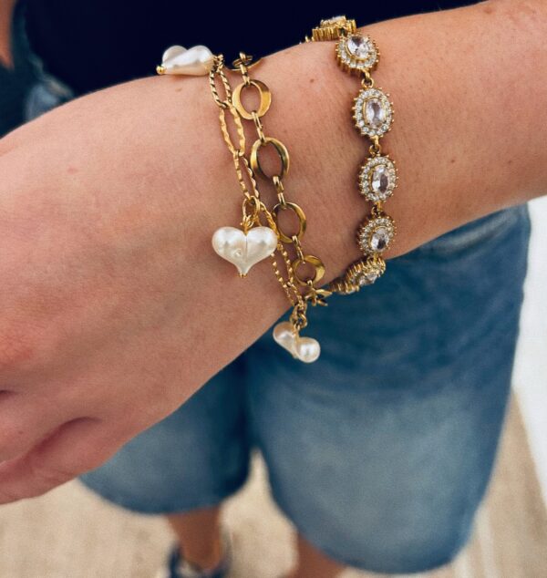 HEART PEARL CHARM BRACELET - Image 3