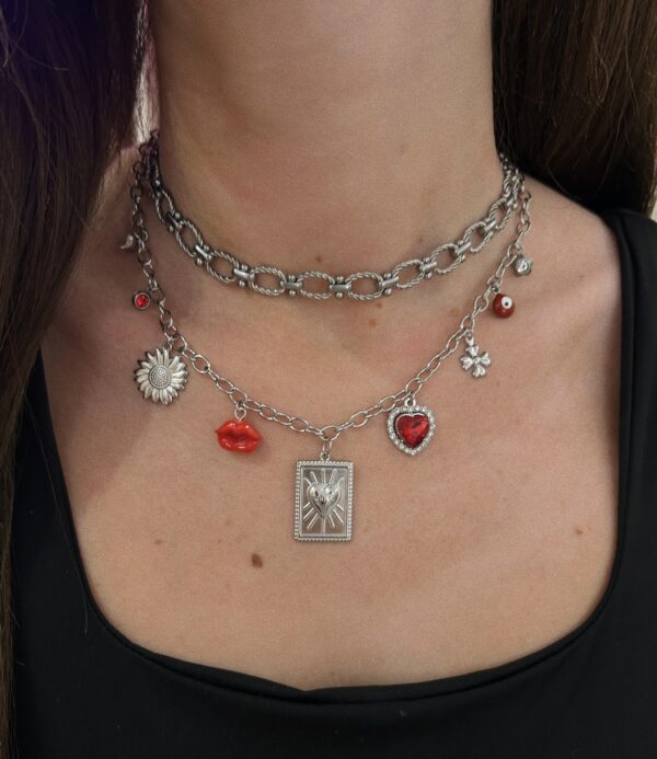 LOVE HEART CHARM NECKLACE - Image 2