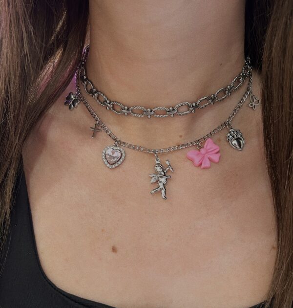 PINK GIRL MOOD CHARM NECKLACE - Image 2