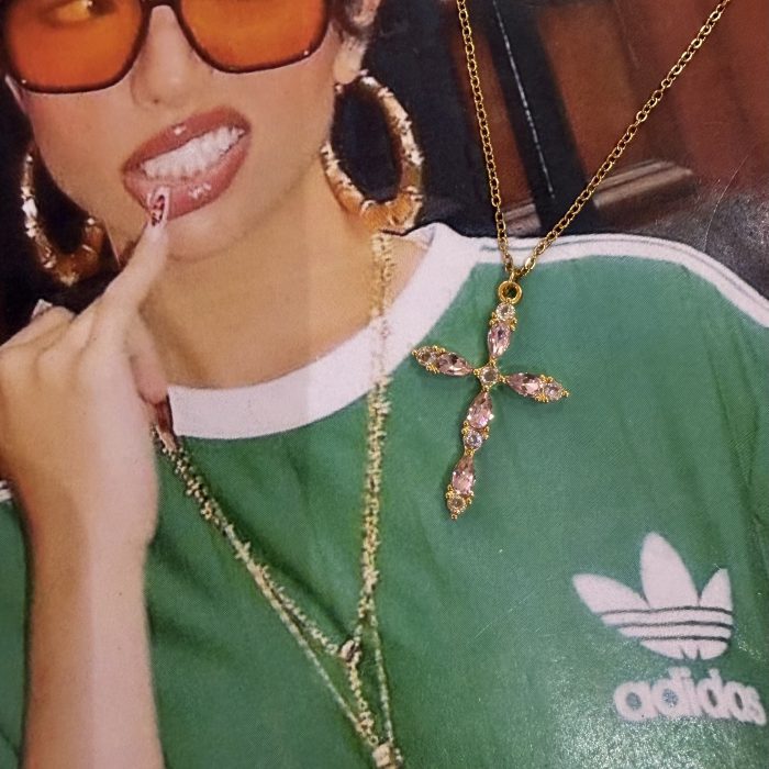 ALLION PINKY CROSS NECKLACE