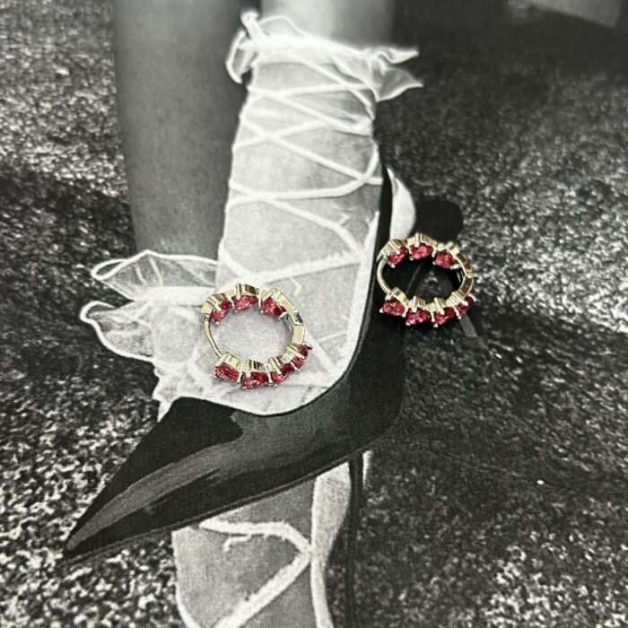 FUCHSIA HEARTS EARRINGS